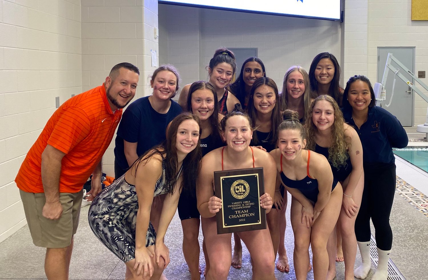 Seven Lakes won the girls team swim title at the District 19-6A swimming and diving meet